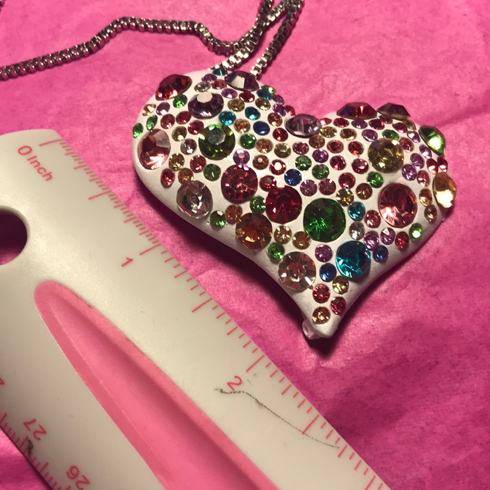 colorful heart necklace/broach - Picture 3 of 4